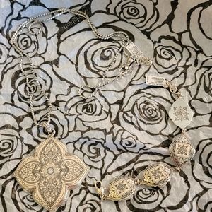 Brighton silver pendant and bracelet set nwt